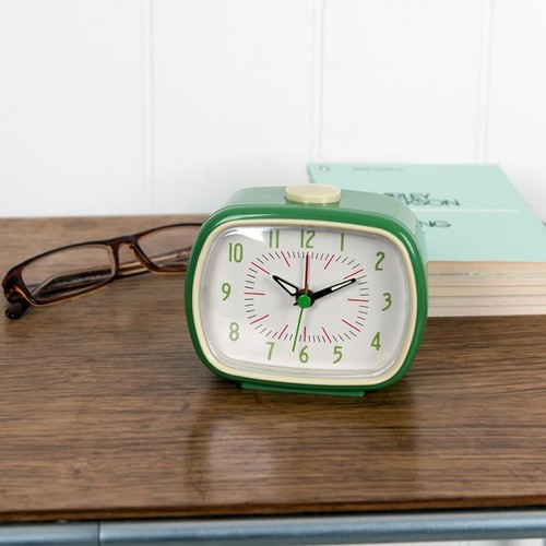 Retro alarm clock - clock, green