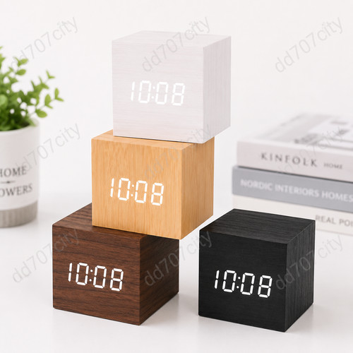 Modern wooden led - wooden, clock
