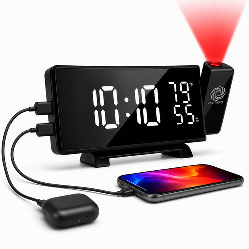 Projection alarm clock - alarm, fm