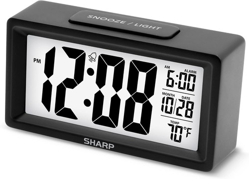 Sharp alarm clock with indoor - alarm,