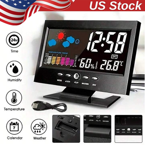 Led digital alarm clock snooze - clock,