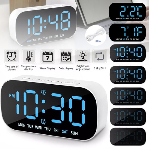 Digital led desk alarm clock - desk,