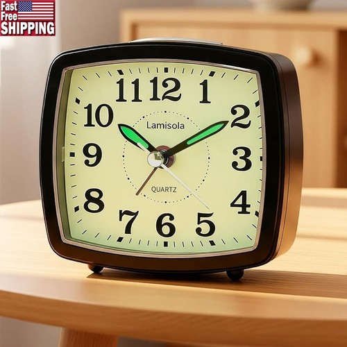 Silent analog alarm clock - analog,
